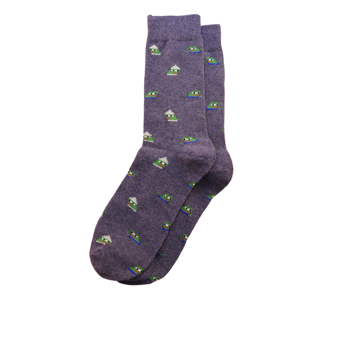 Pixel Peepo Combed Cotton Socks - Grey