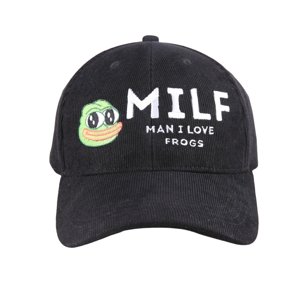 MILF Corduroy Hat - Man I Love Frogs - Black