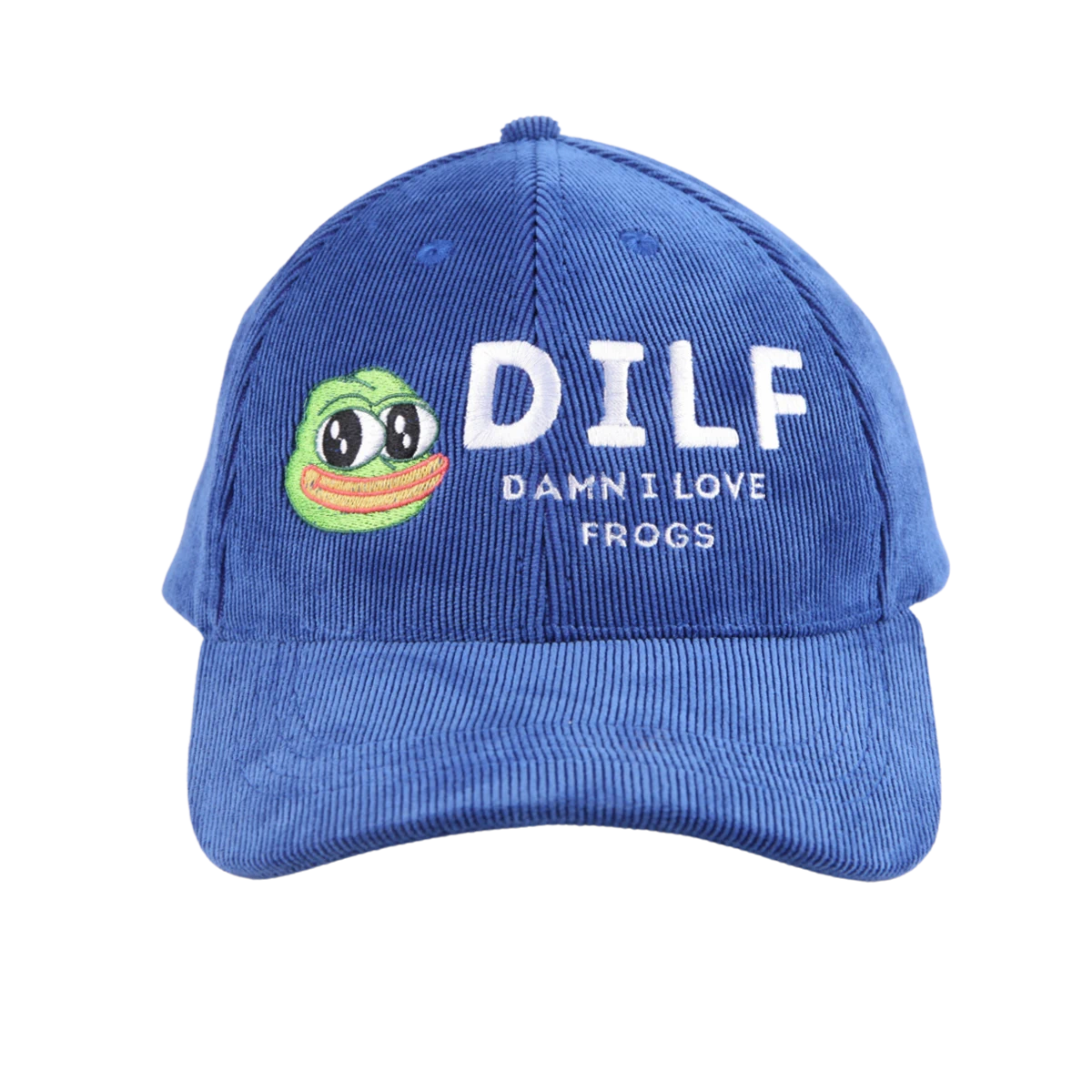 DILF Corduroy Hat - Damn I Love Frogs - blue | PeepoParadise